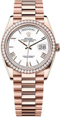 Rolex Day-Date 36 36mm White Dial Diamond Bezel President Bracelet - 128345RBR | 2024 Model - Carbon Watch Company