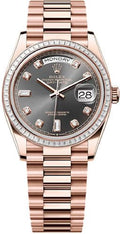 Rolex Day-Date 36 36mm Slate Diamond-Set Dial Diamond-Set Bezel President Bracelet - 128395TBR | 2024 Model - Carbon Watch Company
