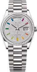 Rolex Day-Date 36 36mm Diamond-Paved Dial Diamond-Set Bezel President Bracelet - 128399TBR | 2024 Model - Carbon Watch Company