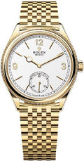 Rolex 1908 39mm Yellow Gold Intense White Dial Divided Bezel Settimo Bracelet - 52508 - 2025 - Carbon Watch Company