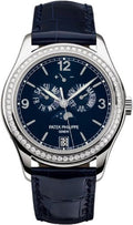 Patek Philippe Complications Annual Calendar Moon Phases White Gold Navy Blue Dial | 5147G-001 - Carbon Watch Company